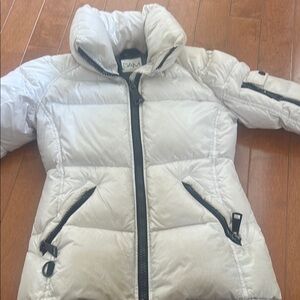 SAM White Puffer Jacket with Black Accents